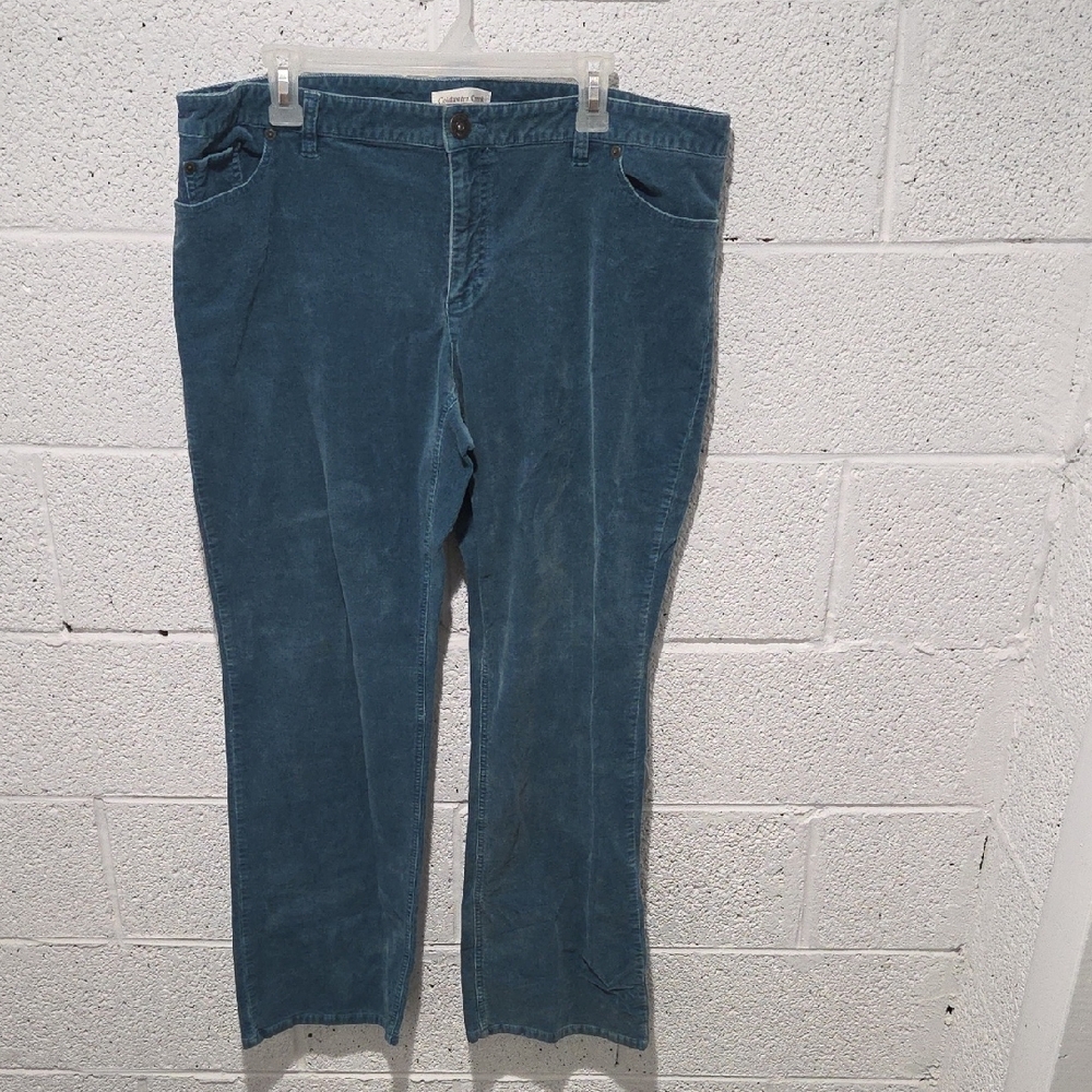 Coldwater Creek Teal Corduroy Trousers